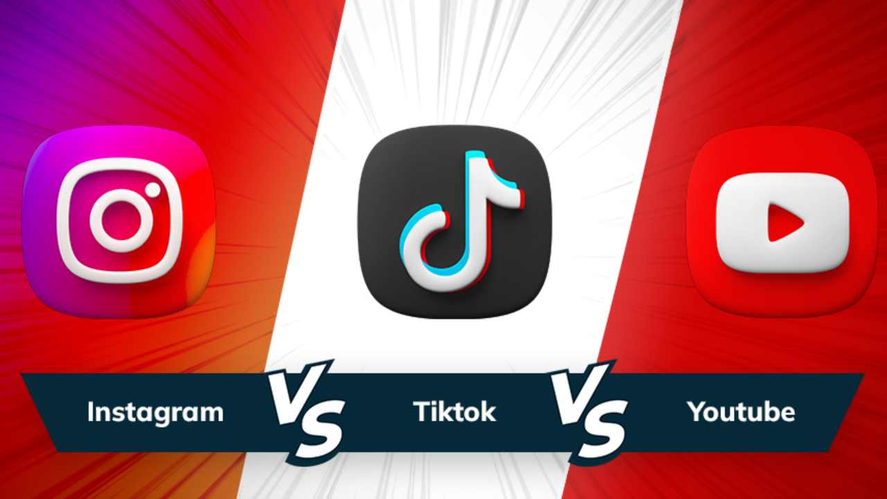 Instagram, TikTok e YouTube (fonte web) 