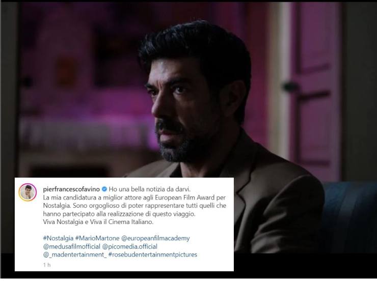 Pierfrancesco Favino, la notizia condivisa con i fan (fonte Instagram)