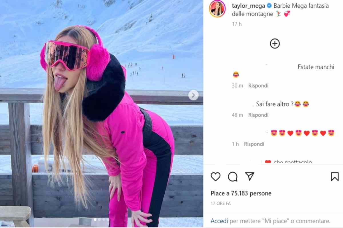 Taylor Mega sulla neve (Instagram) 31.12.2022 crmag